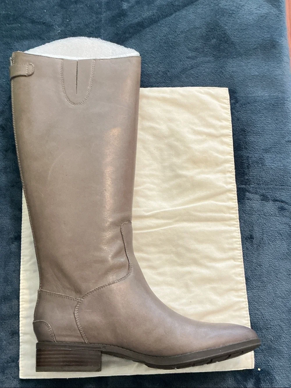 Sam Edelman Gray-Taupe Over-the-Knee Leather Boots
